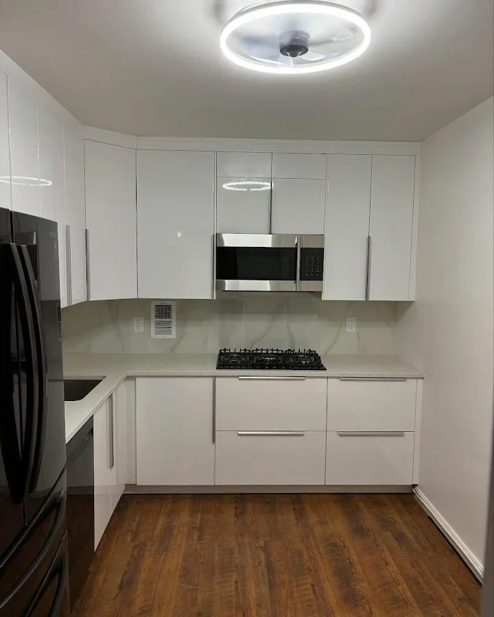 Renovated kitchen with quartz countertops in Patchogue